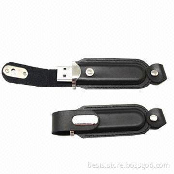 Leather USB Flash Drives with Full Capacity, Customized Logos are Accepted